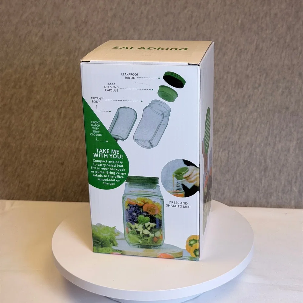 SALADkind Salad Pod Portable Prep Container Tritan Body Leakproof Lid HY-752 NEW